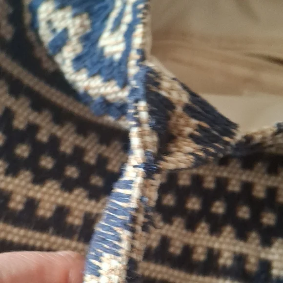 H&M Limited Edition Jacquard Weave Tribal Patterned Jute Large Tote Handbag Bag - Picture 3 of 5